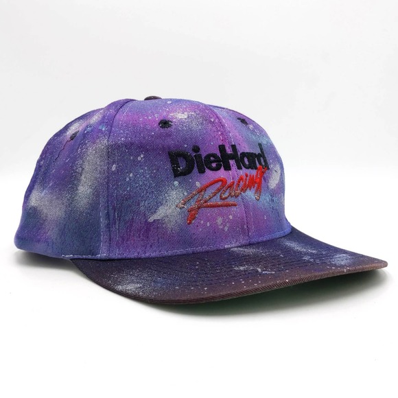 Die Hard Racing Custom Painted Snapback Trucker Hat Upcycled Graffiti Vintage